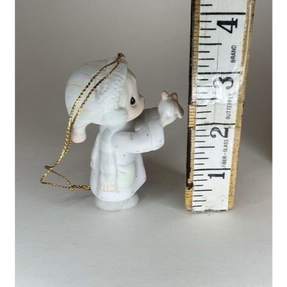 VTG NWB Enesco Precious Moments I'm Sending You a White Christmas Ornament 3.5" - Picture 5 of 11